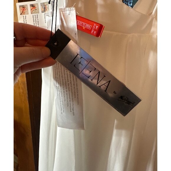 Ieena Mac Duggal Womens White Sleeveless Ruffled Mini Dress Size 10 Polyester - Picture 4 of 6